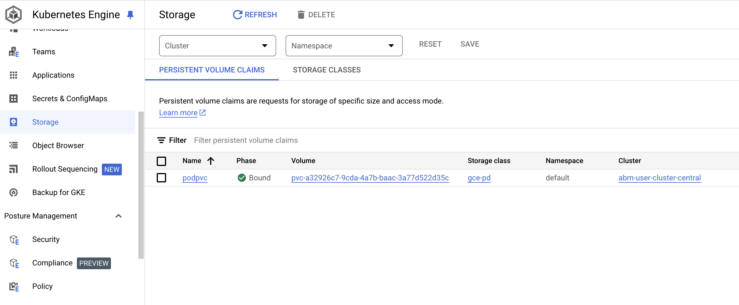 Podpvc Persistent Volume Claim