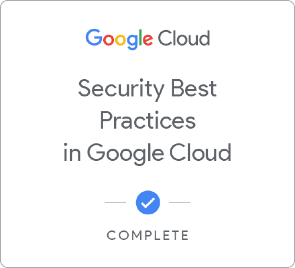 Selo para Security Best Practices in Google Cloud - Português Brasileiro