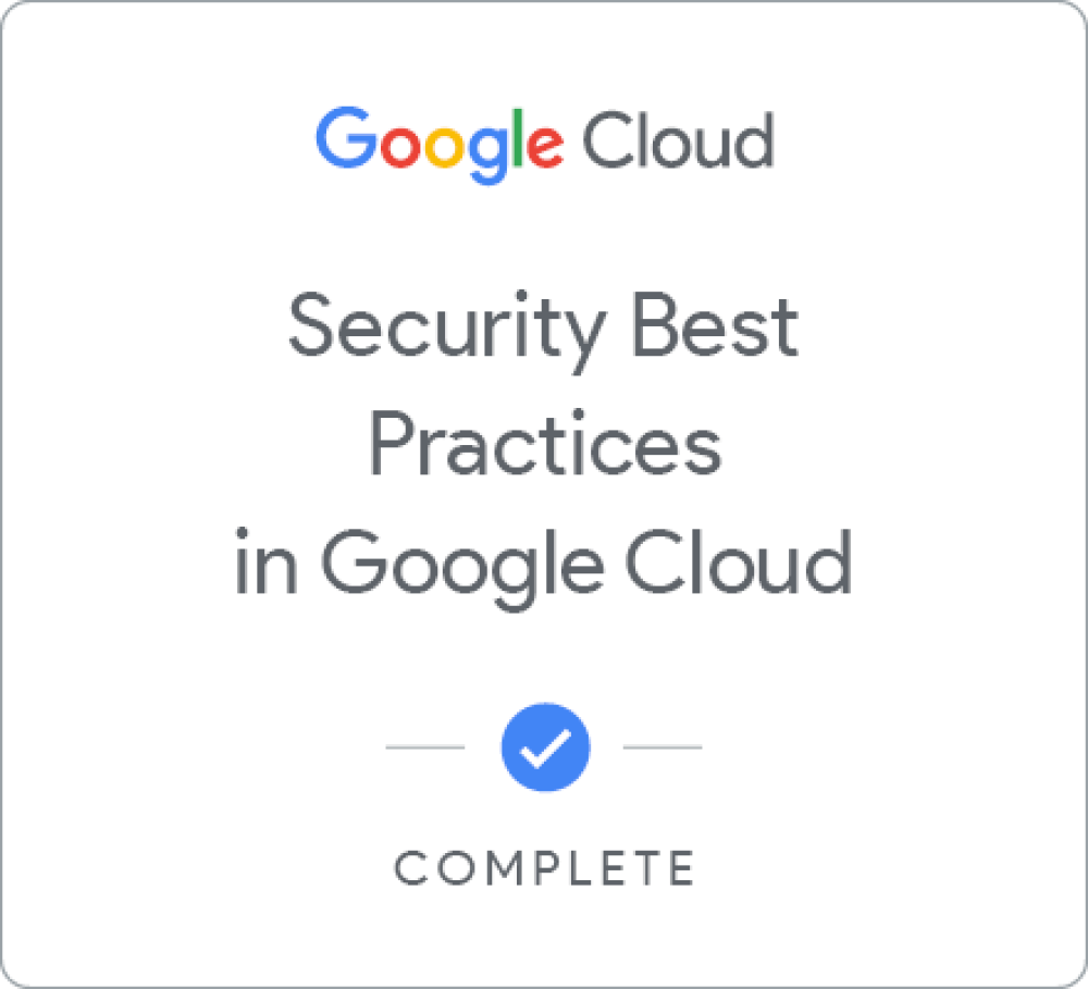 Badge pour Security Best Practices in Googld Cloud - Français