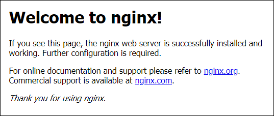 默认 nginx 页面