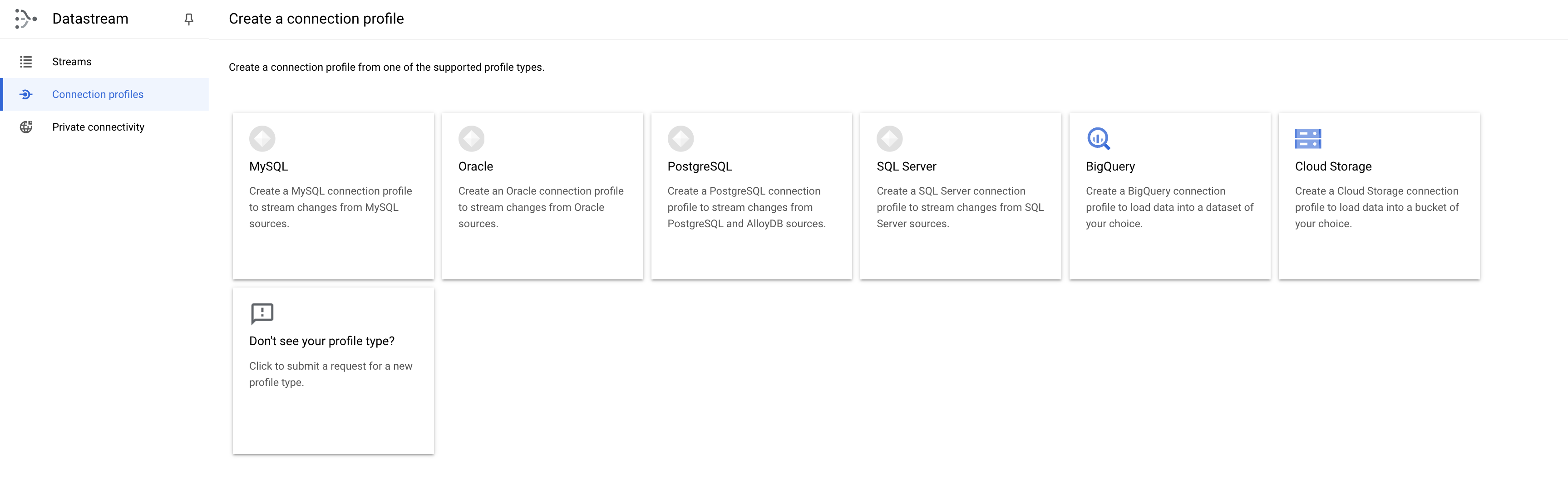 PostgreSQL tile one of the choices shown