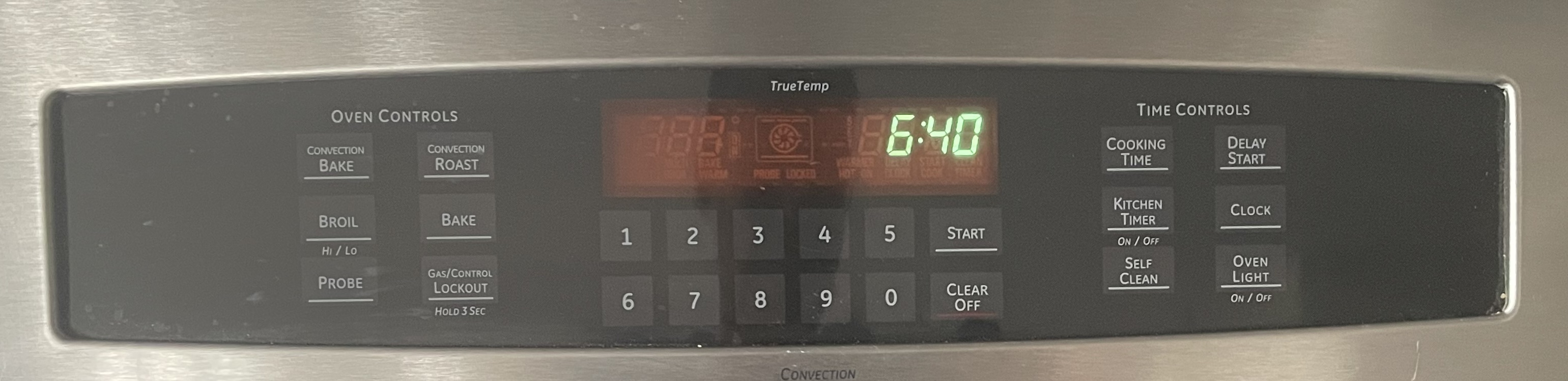 Oven control panel