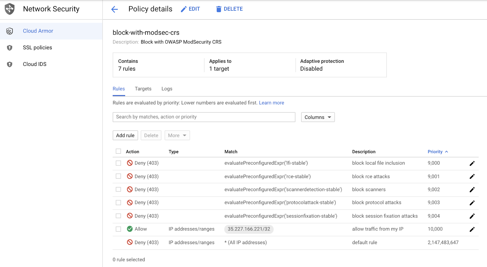 Cloud Armor Preconfigured WAF Rules | Google Skills