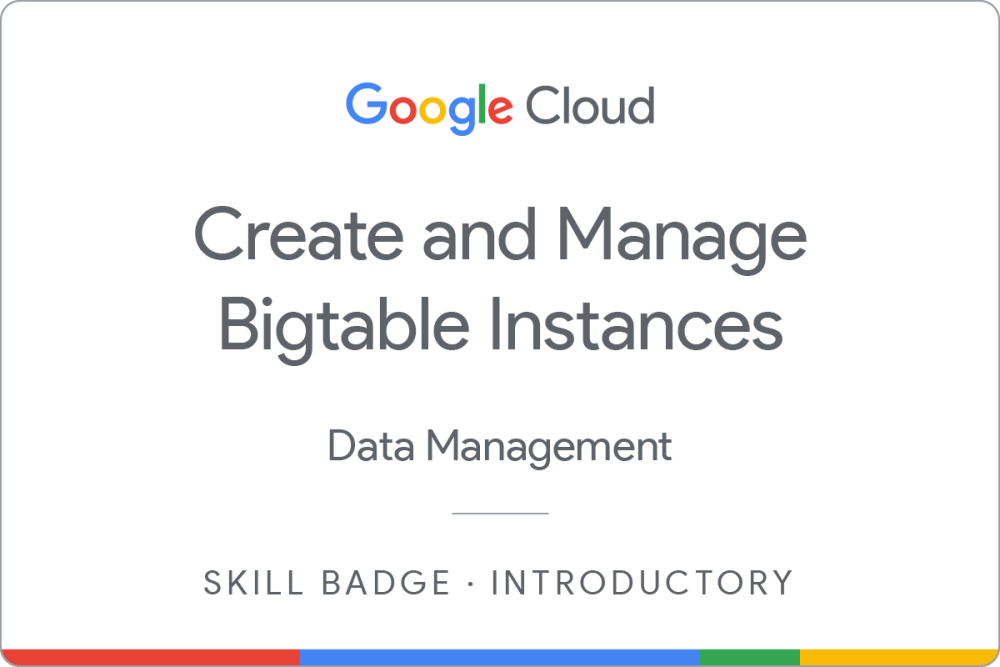 Odznaka dla Create and Manage Bigtable Instances