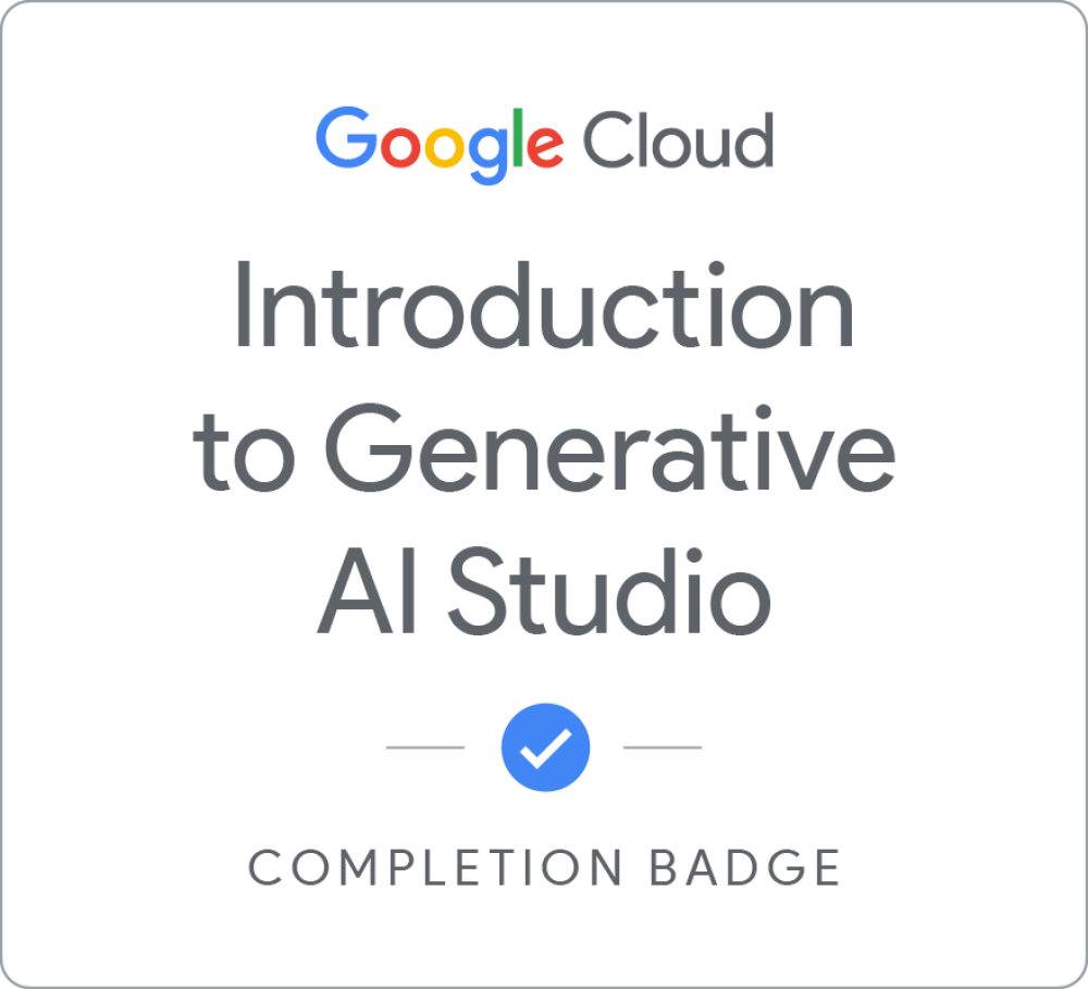 Selo para Introduction to Generative AI Studio - Português Brasileiro