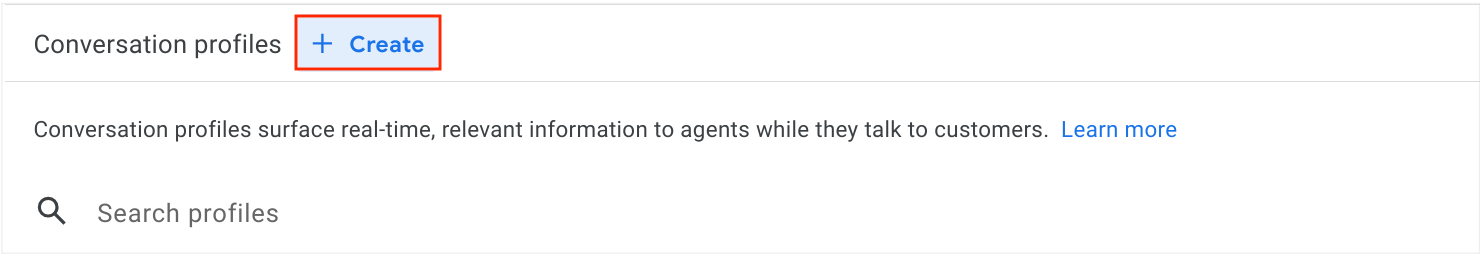 Create a conversation profile