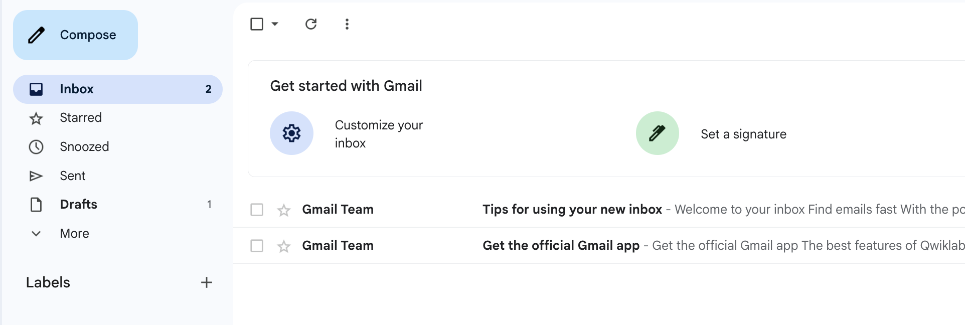 Unread emails bolded in Gmail