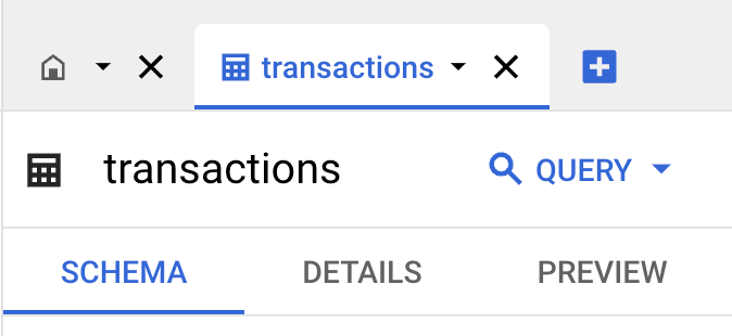 Transactions schema