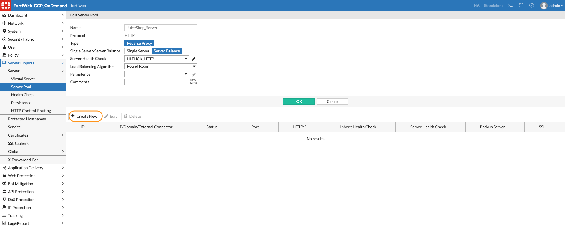 FortiWeb Server Object