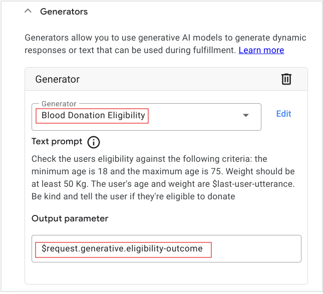 Generator association
