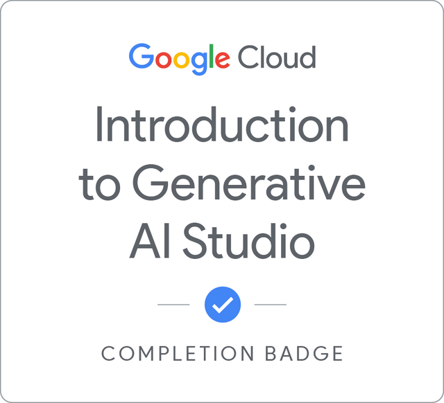 شارة مقدمة إلى Generative AI Studio