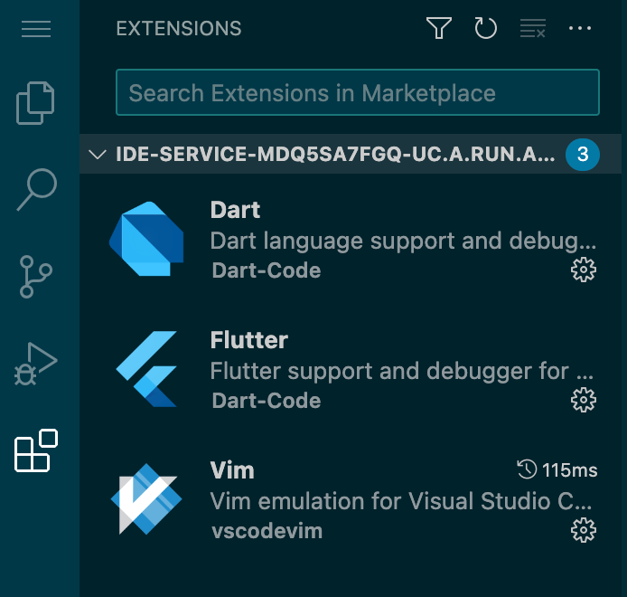 code-server の拡張機能