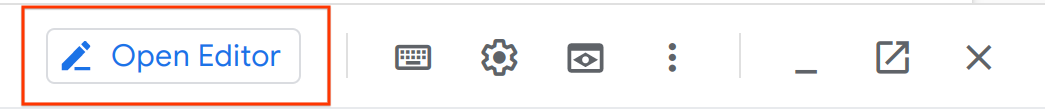 Open Editor button