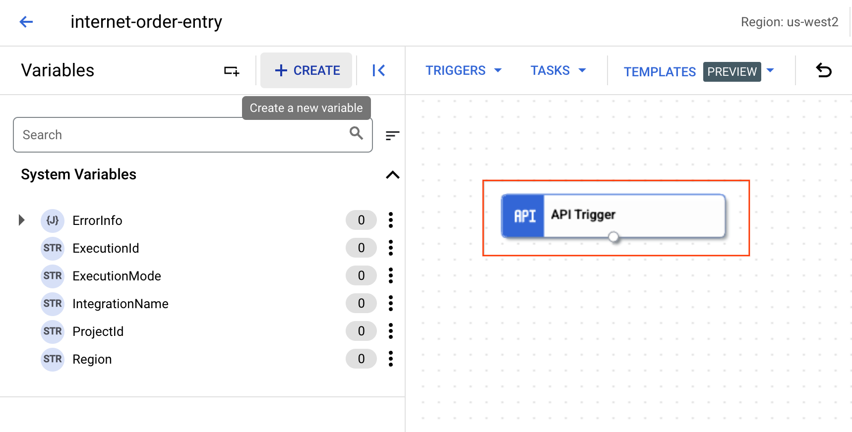 API block added to designer console