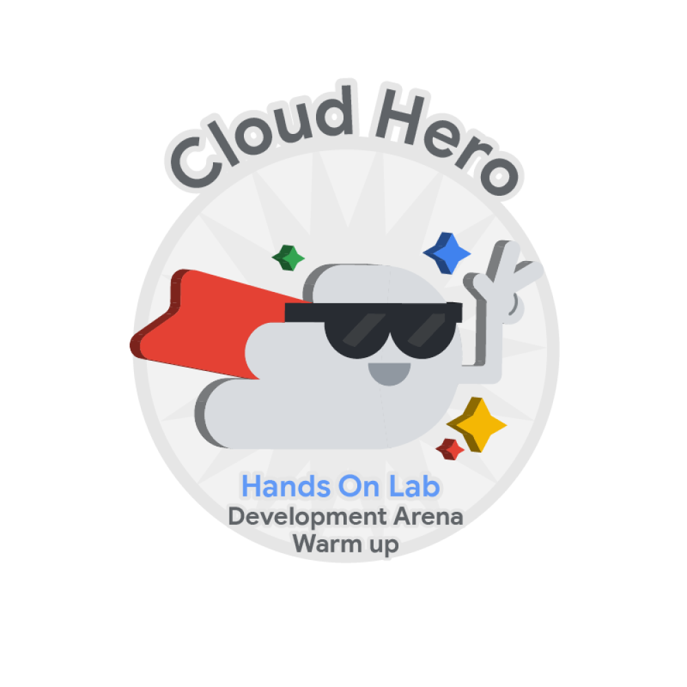 Badge untuk Cloud Hero One World Warm up:Development Arena