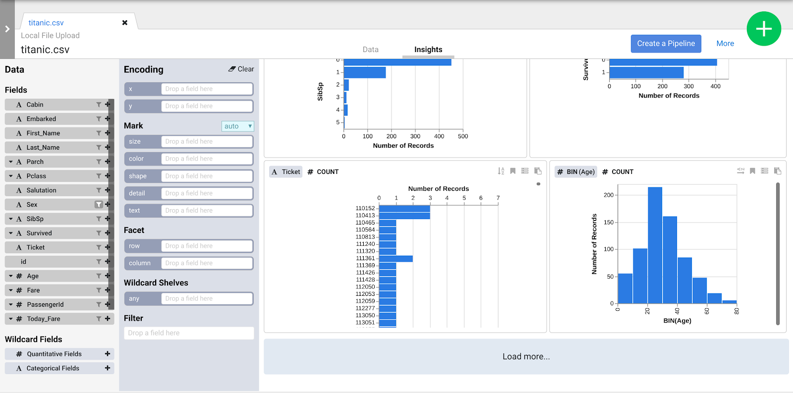 Insights tabbed page