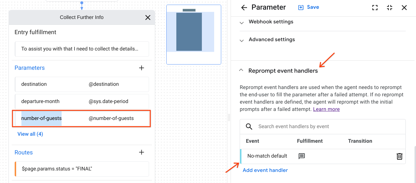 Nummber of Guests - Reprompt Event Handlers Section