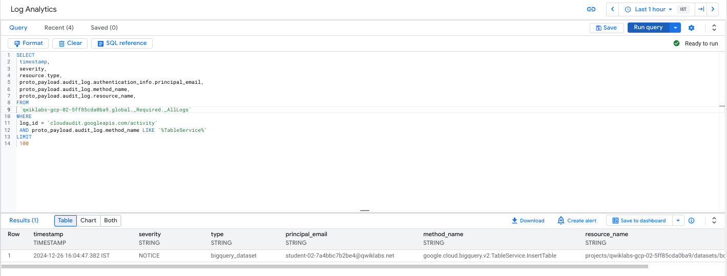 Results for TableService query