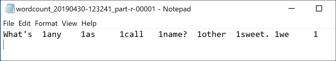 Sample result in Notepad