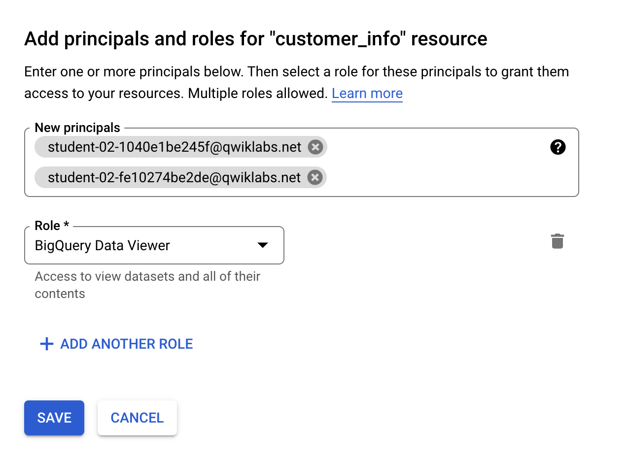 add bigquery data viewer principal