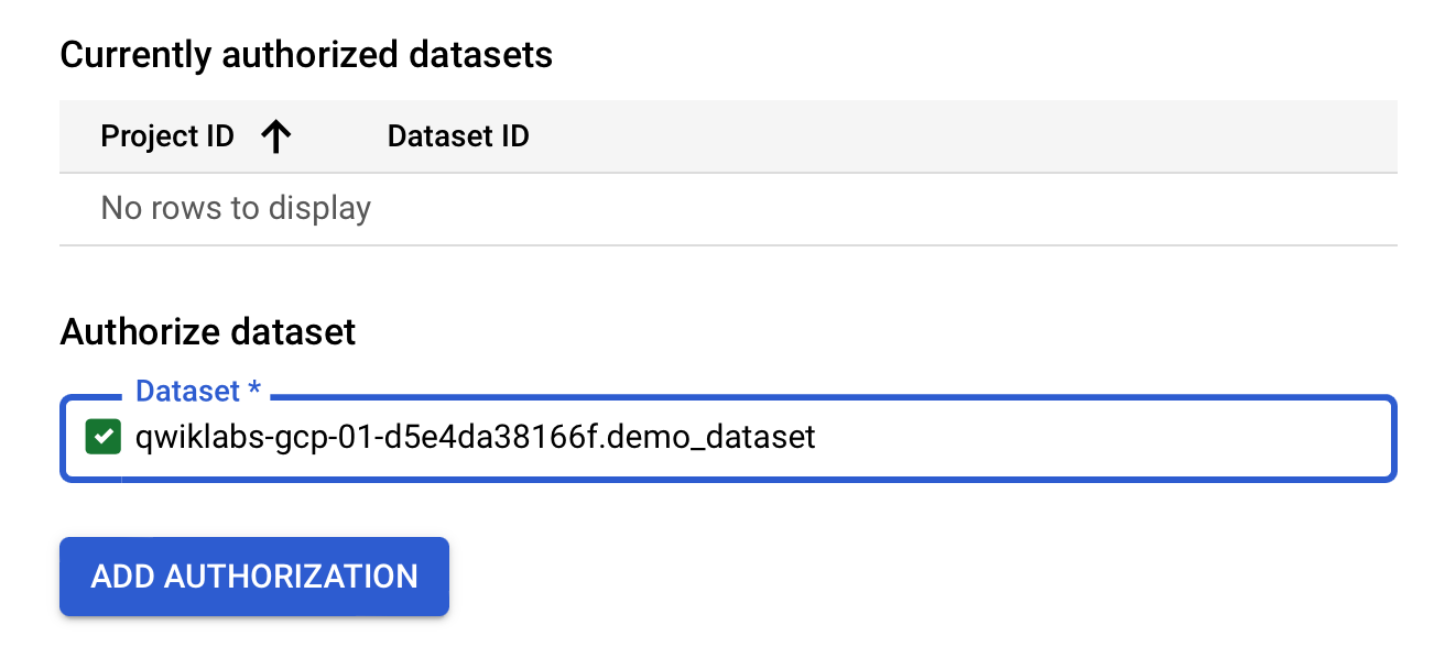 select dataset ID