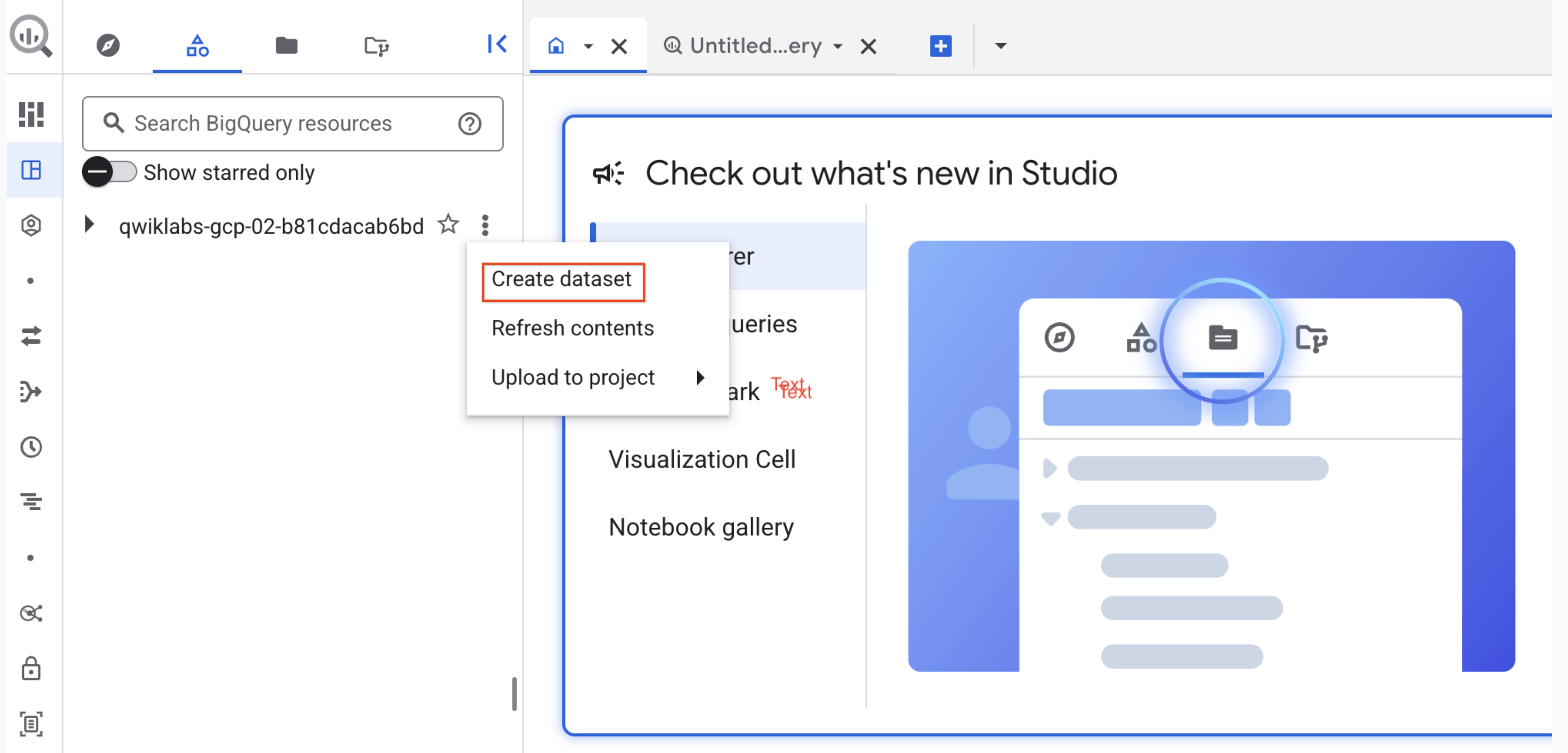 Create dataset highlighted