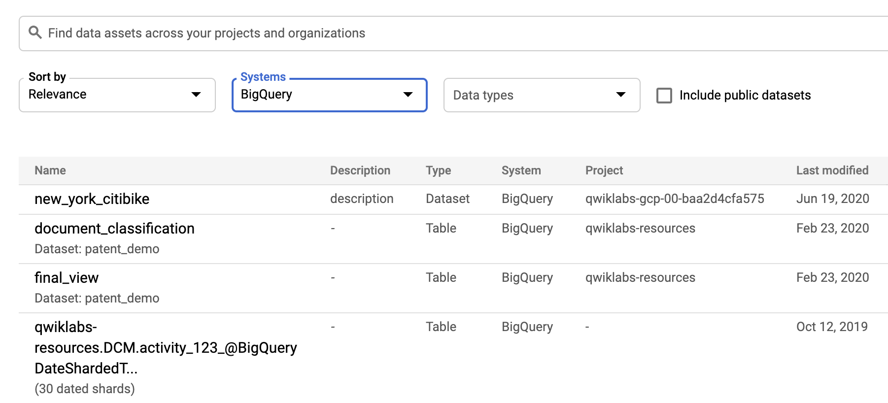Data Catalog