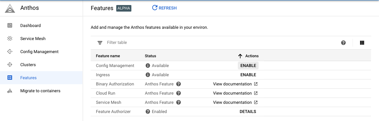 Activer Config Management