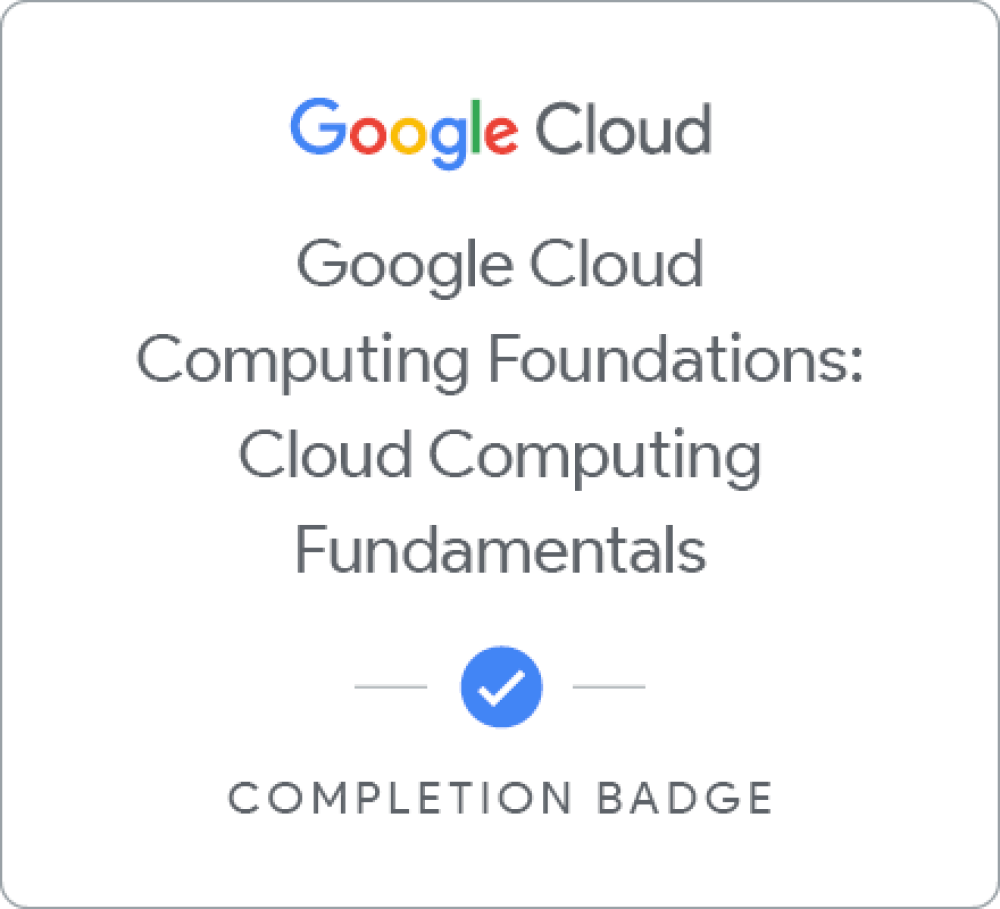 Insignia de Google Cloud Computing Foundations: Cloud Computing Fundamentals - Español