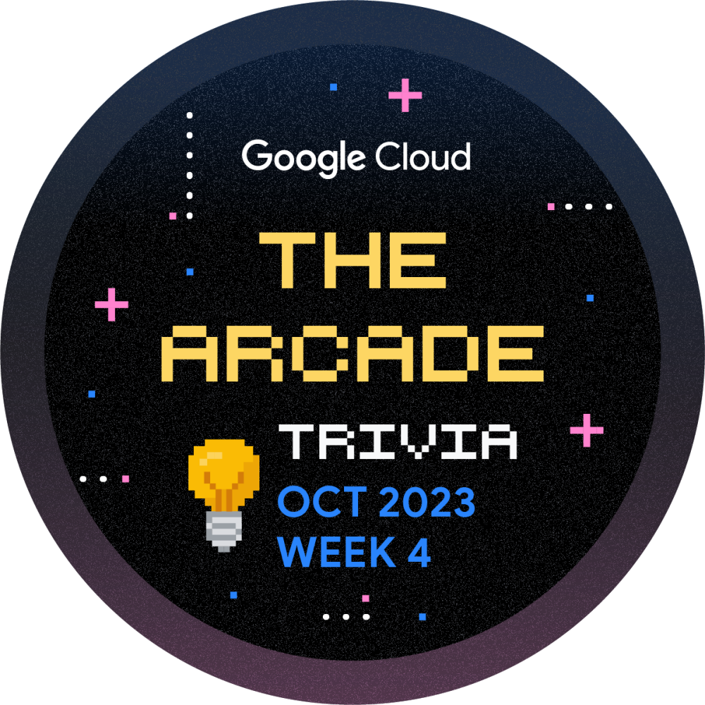 Badge für Qwiklabs Trivia October 2023 Week 4