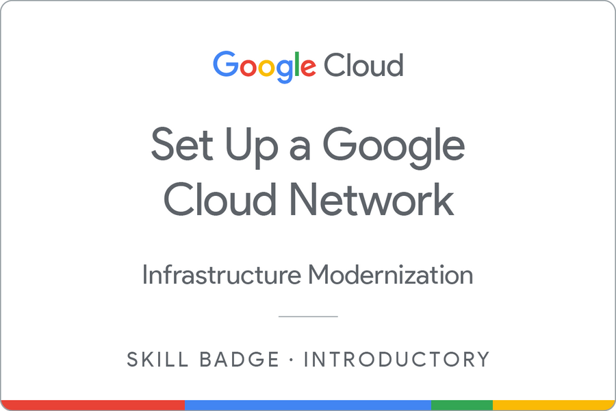 Odznaka za ukończenie szkolenia Set Up a Google Cloud Network