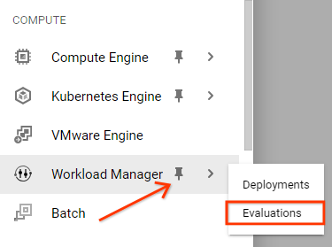 The highlighted Pin icon within the Compute section of the WorkloadManager.