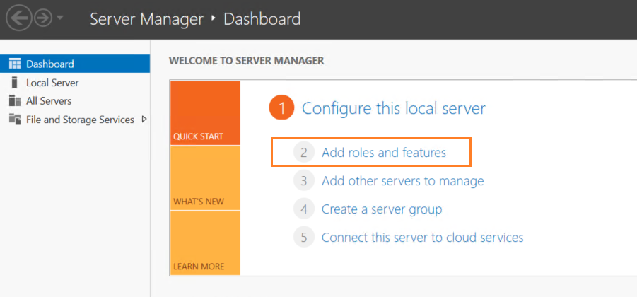 The Server Manager Dashboard