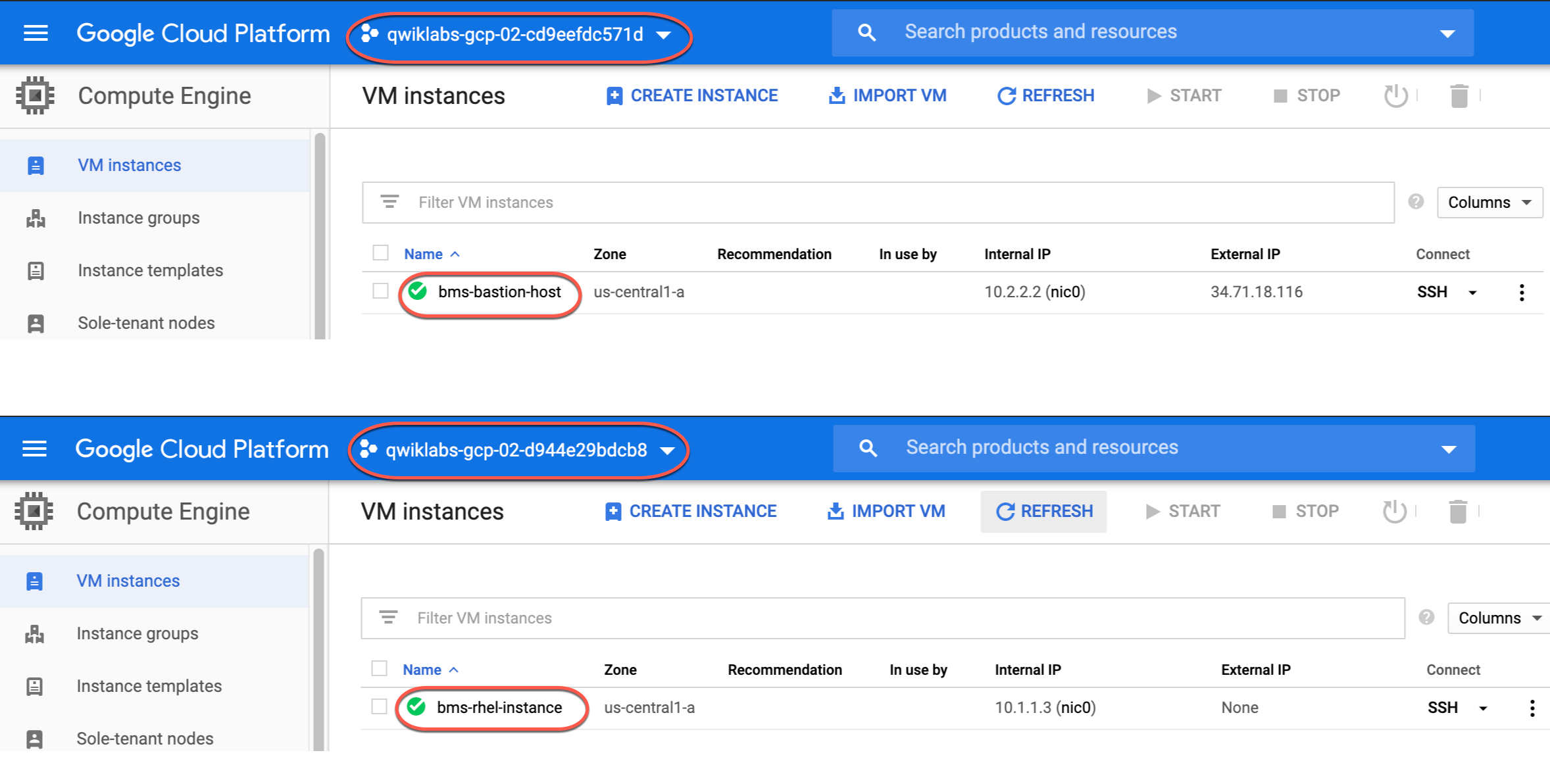 Dual projects view