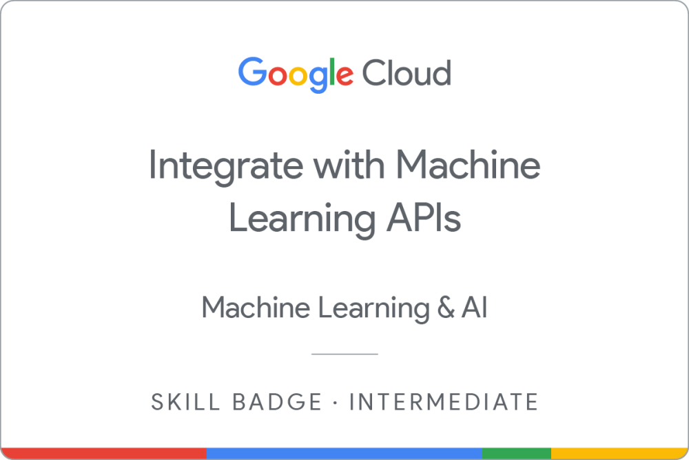 Use Machine Learning APIs on Google Cloud徽章