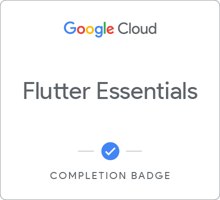 Odznaka za ukończenie szkolenia Flutter Essentials