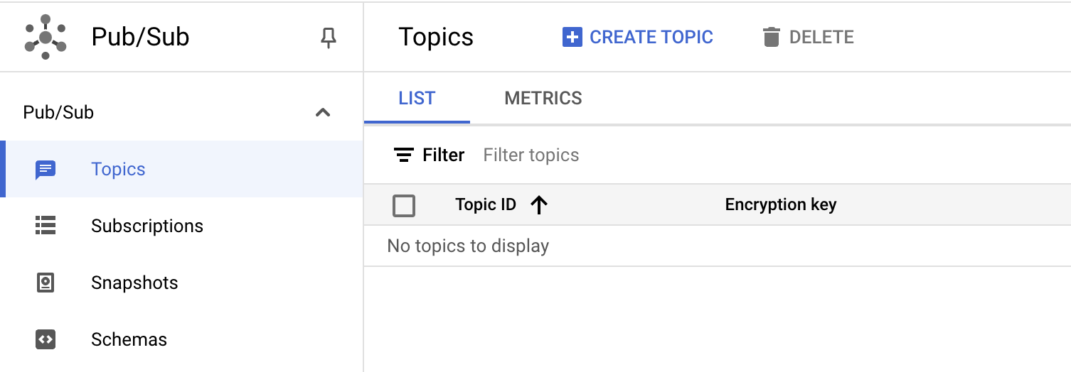 Create topic button