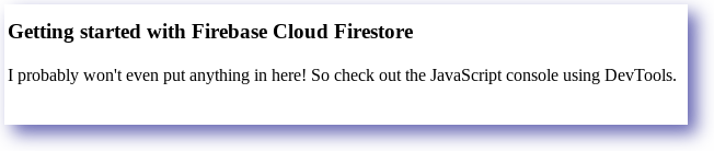 Firebase Firestore Database write