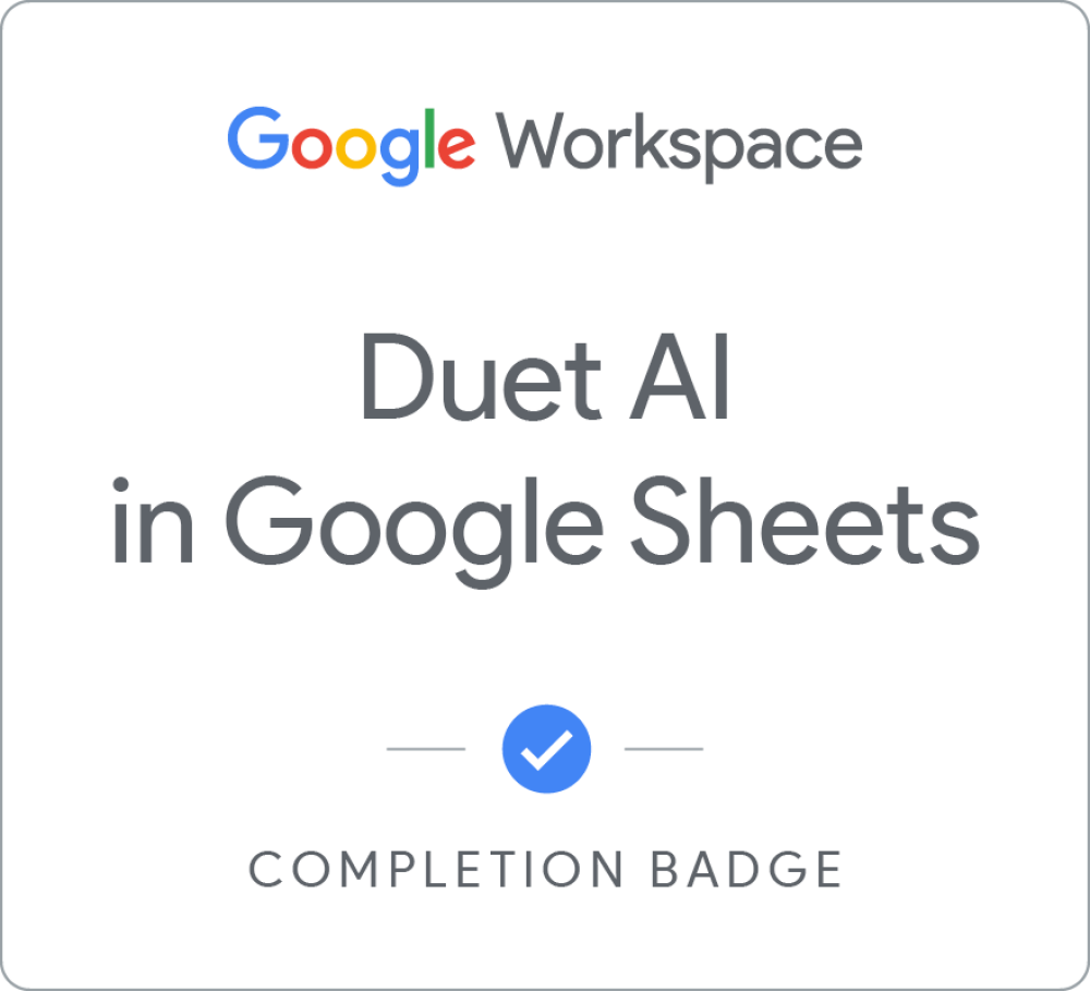 Badge for Duet AI in Google Sheets