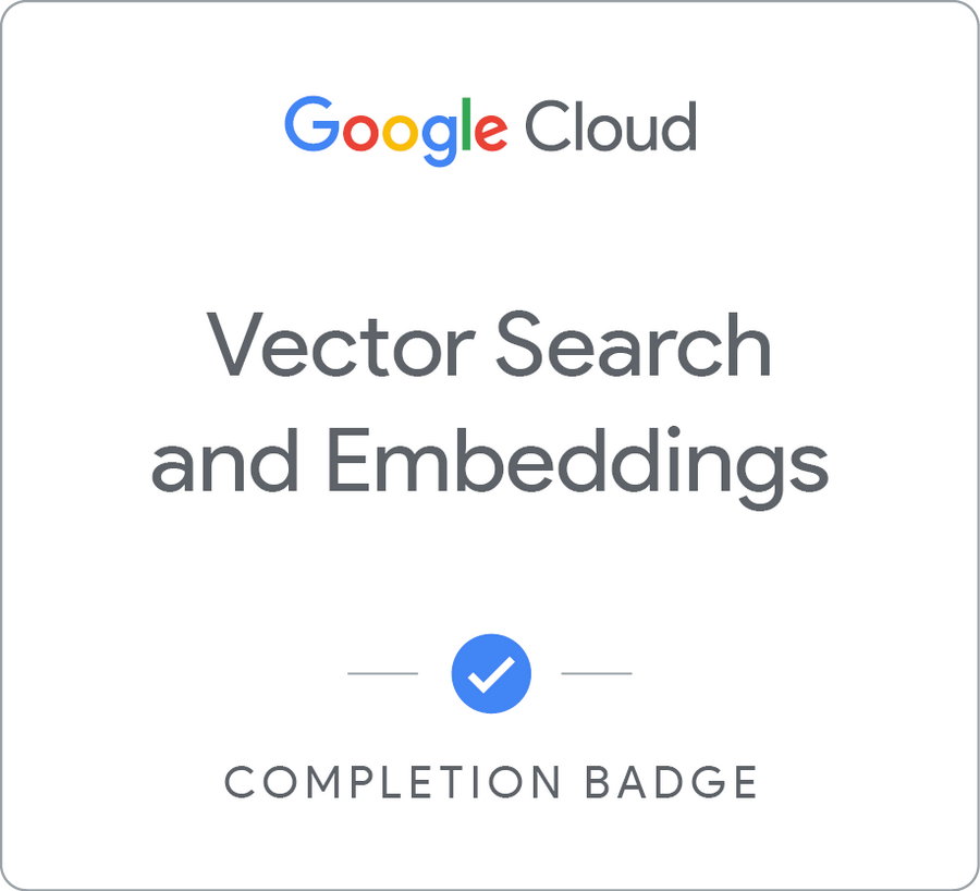 Badge pour Vector Search and Embeddings - Français