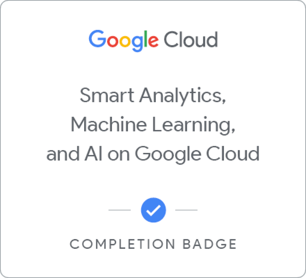 Insignia de Smart Analytics, Machine Learning, and AI on Google Cloud - Español