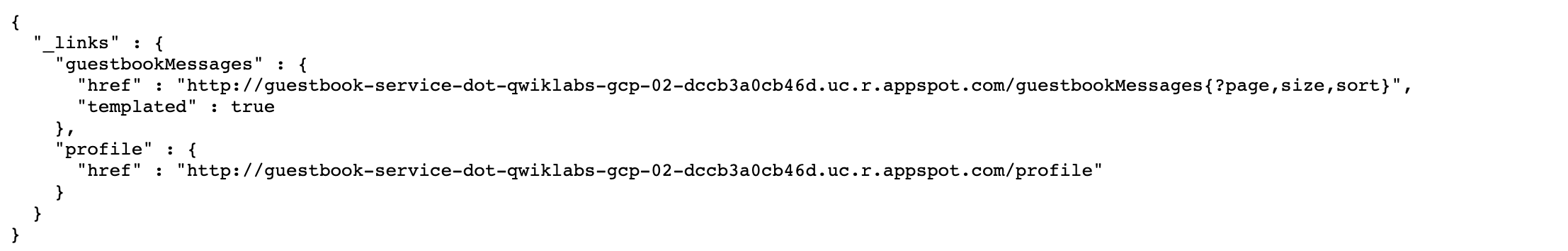 Lines of code displaying href links