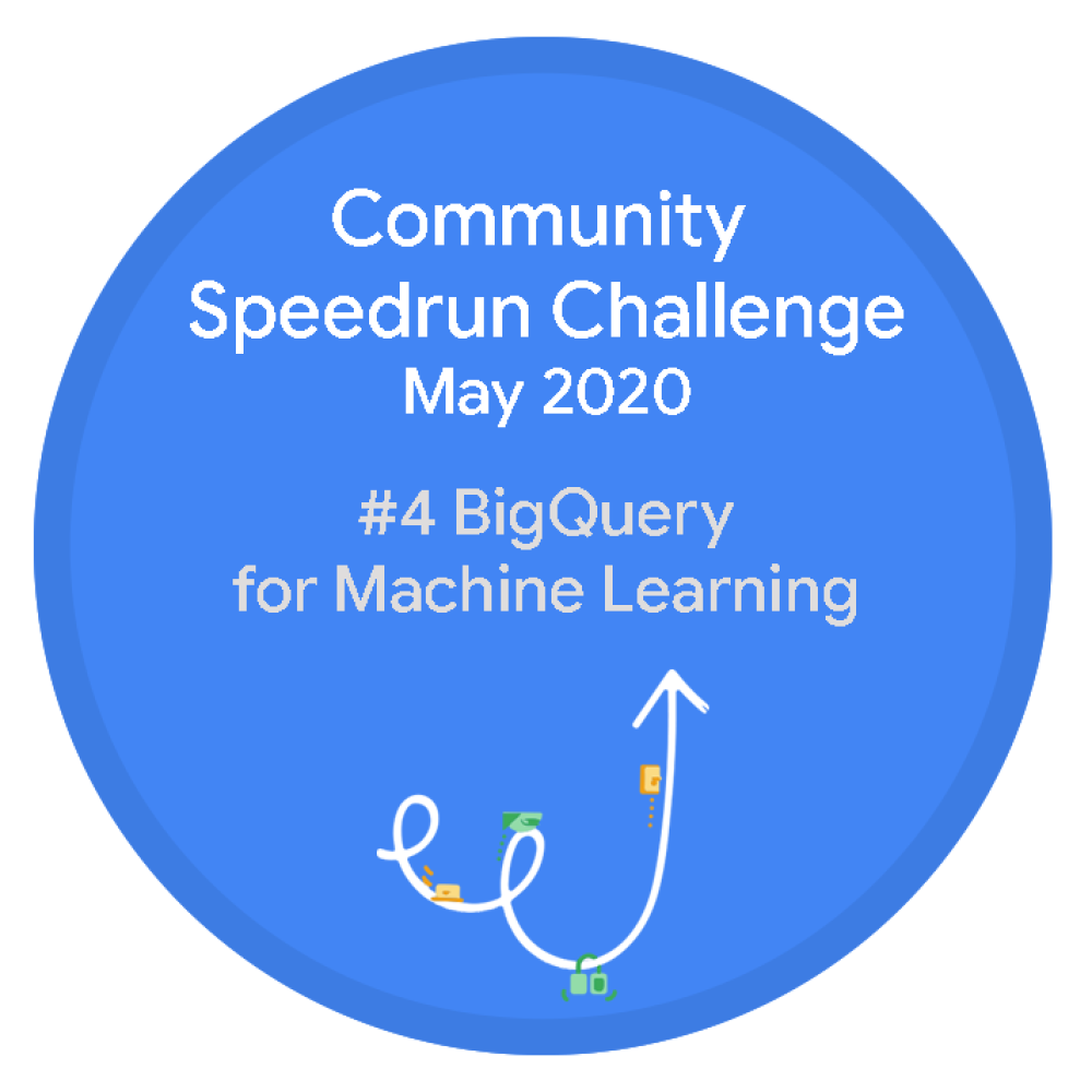 Selo para Community Speedrun Challenge May #4: BigQuery for Machine Learning