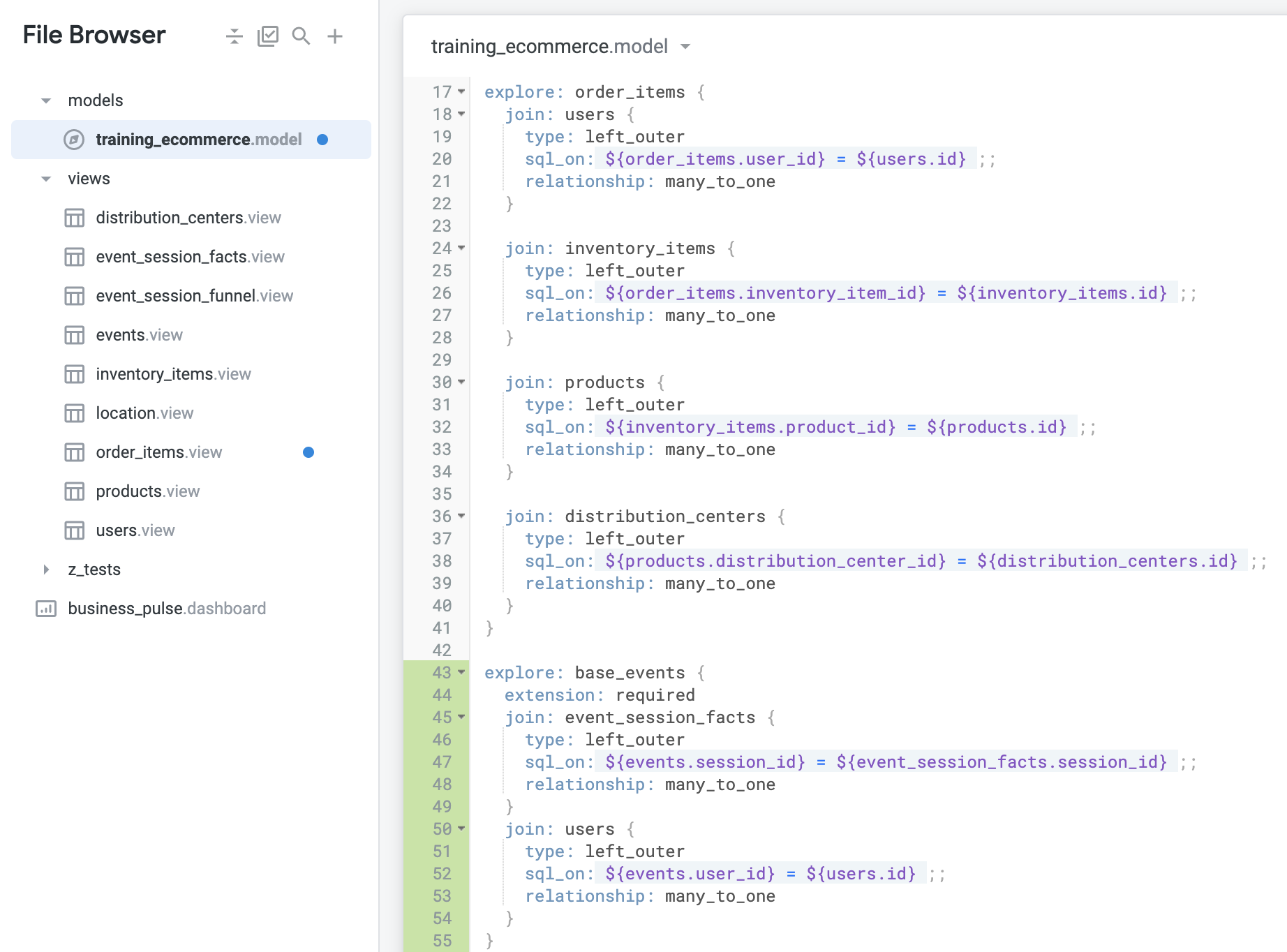 Modularizing LookML Code with Extends