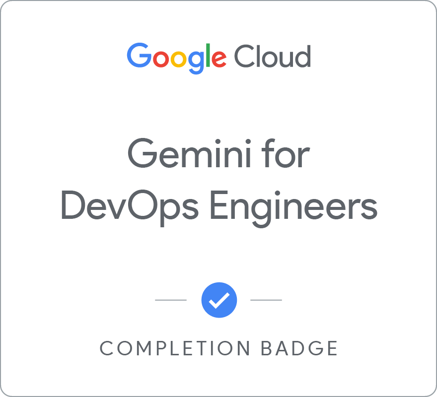 Odznaka za ukończenie szkolenia Gemini for DevOps Engineers