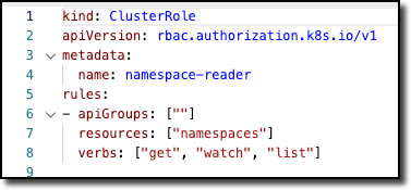 Configuration du ClusterRole