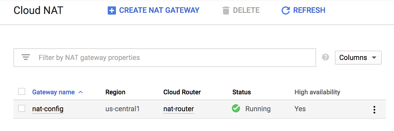 Cloud NAT page