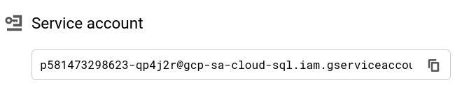 The Service account setting