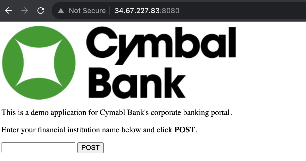 Cymbal Bank web page
