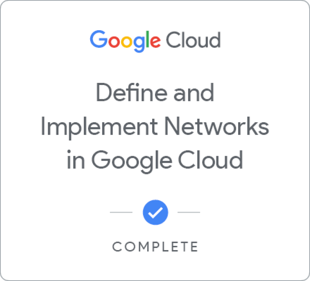 Selo para Networking in Google Cloud: Defining and Implementing Networks - Português Brasileiro